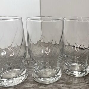 Vintage Clear Juice Glasses Mid Century Modern Barware Set of 6